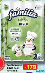 FAMİLİA NATURAL 3 KATLI KAĞIT HAVLU 16'LI fiyat ve kampanya bilgisi